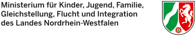 Logo Ministerium für Kinder, Jugend, Familie, Gleichstellung, Flucht und Integration Nordrhein-Westfalen